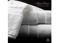 30" x 60" 20 lb. Oxford Reserve White Spa Bath Sheet
